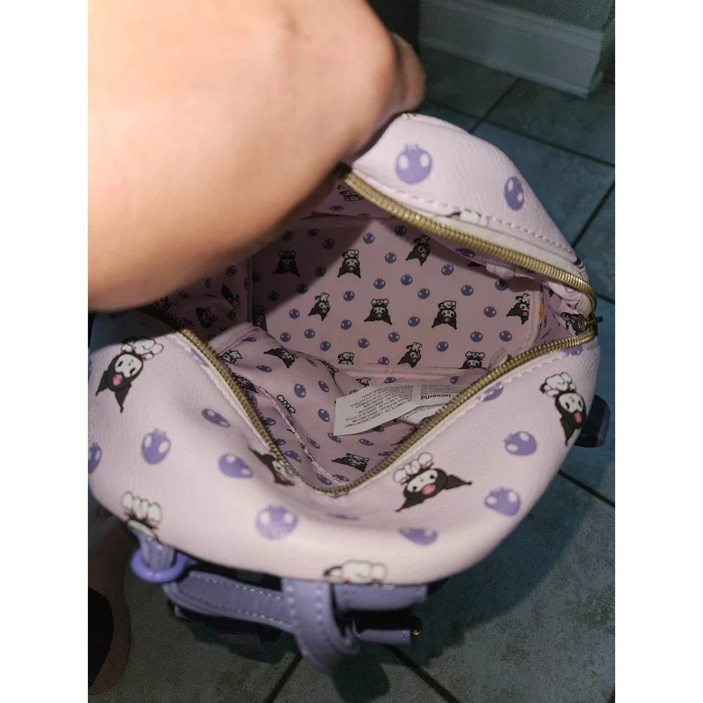 Loungefly Sanrio Kuromi Mini Backpack Purple Striped Character Print Bag